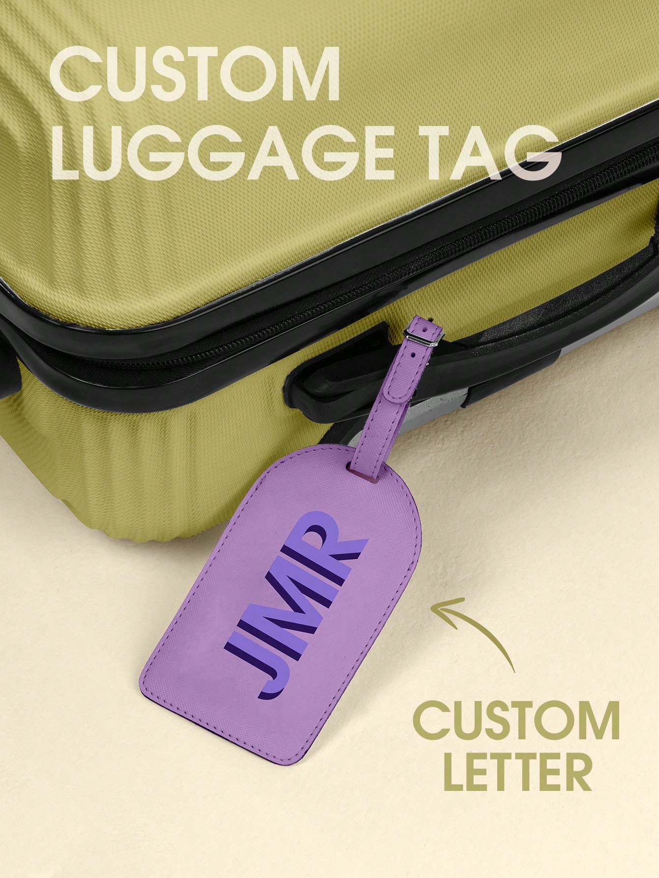Travel Accessories International - Gepersonaliseerde initialen bagagelabel, op maat gemaakte