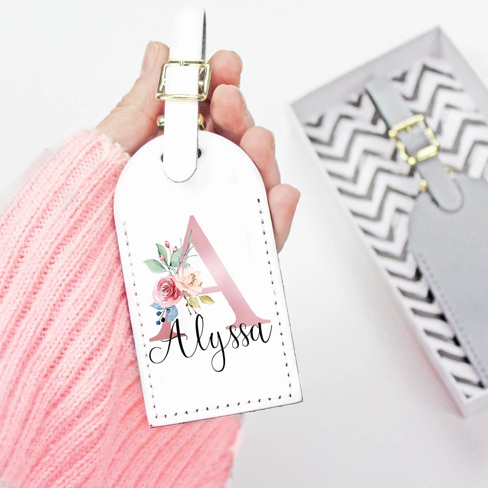 Travel Accessories Gifts For Her - Gepersonaliseerde Aangepaste Naam Pu Lederen Bagagelabel