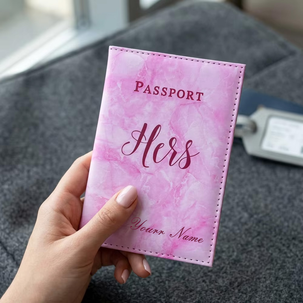 Travel Accessories Gifts For Her - Gepersonaliseerde marmeren paspoorthoes, op maat gemaakte
