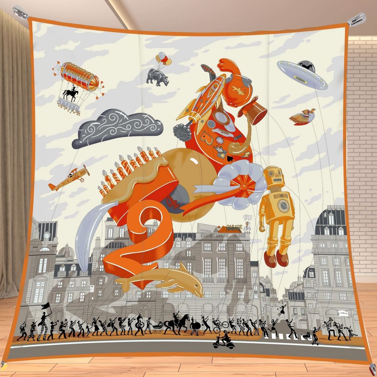 Travel Accessories Aesthetic - 90cm Twill Zijdeachtige Vierkante Sjaal Paard
