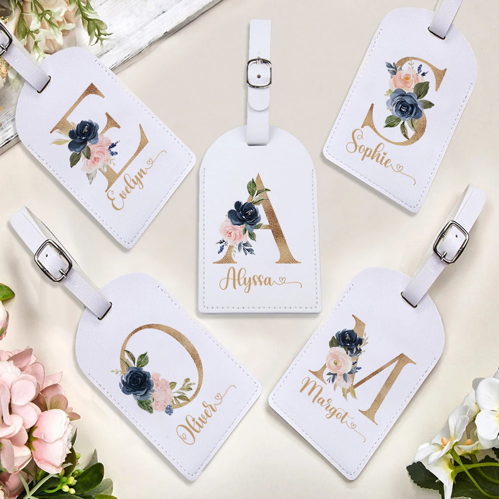 Travel Accessories Gifts For Her - Gepersonaliseerde monogram bagagelabel initiële met naam