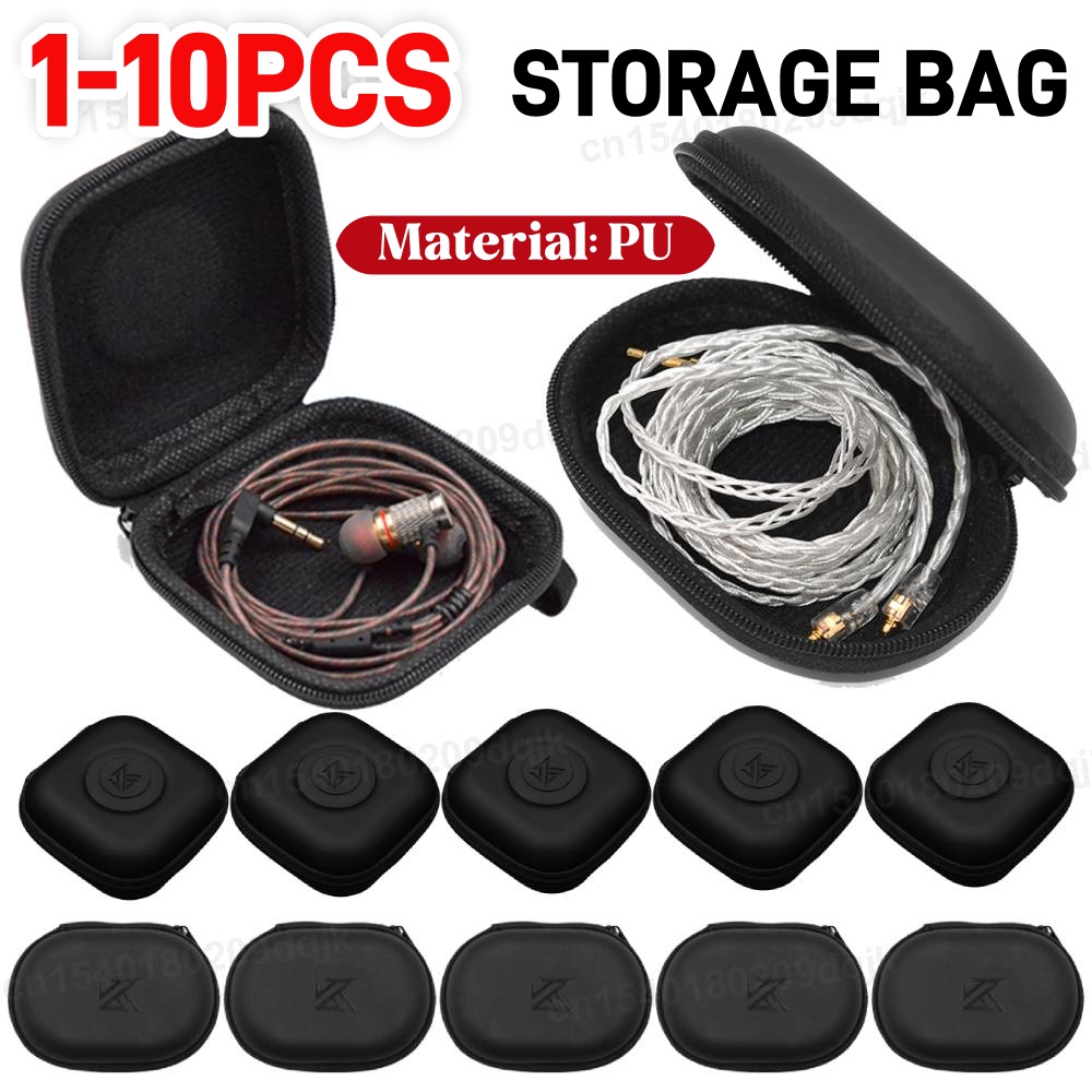 Travel Accessories Box - 1-10PCS KZ Oortelefoon Case PU Leer