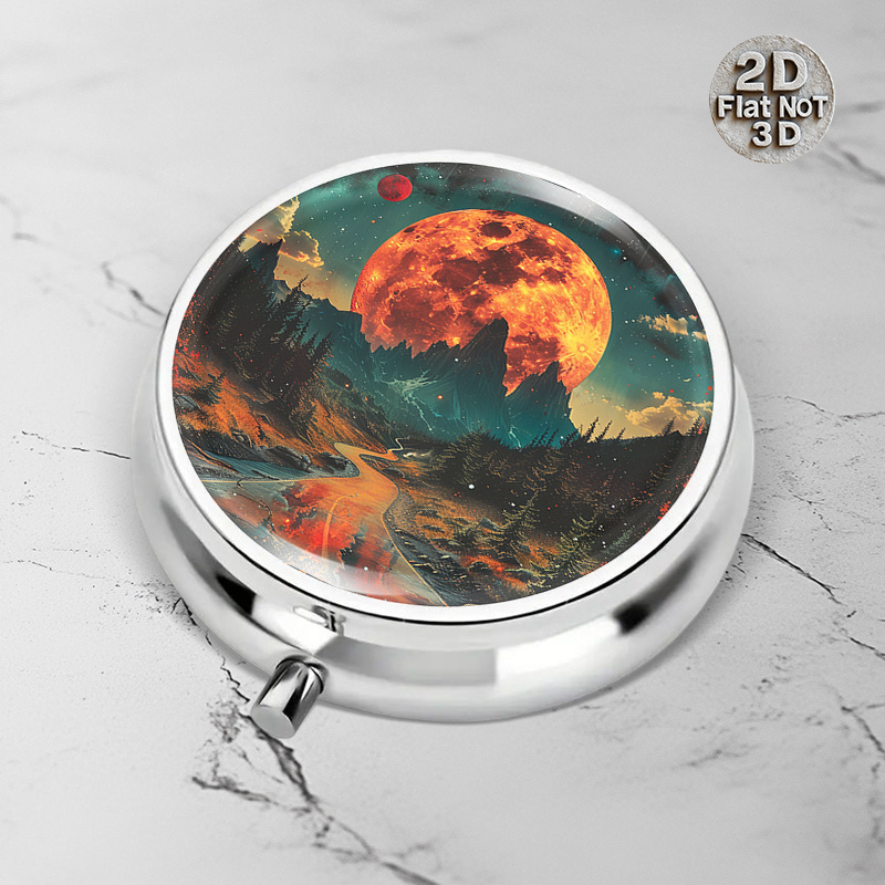 Travel Accessories As Gifts - (Plat) 1-delige draagbare ronde metalen pillendoos