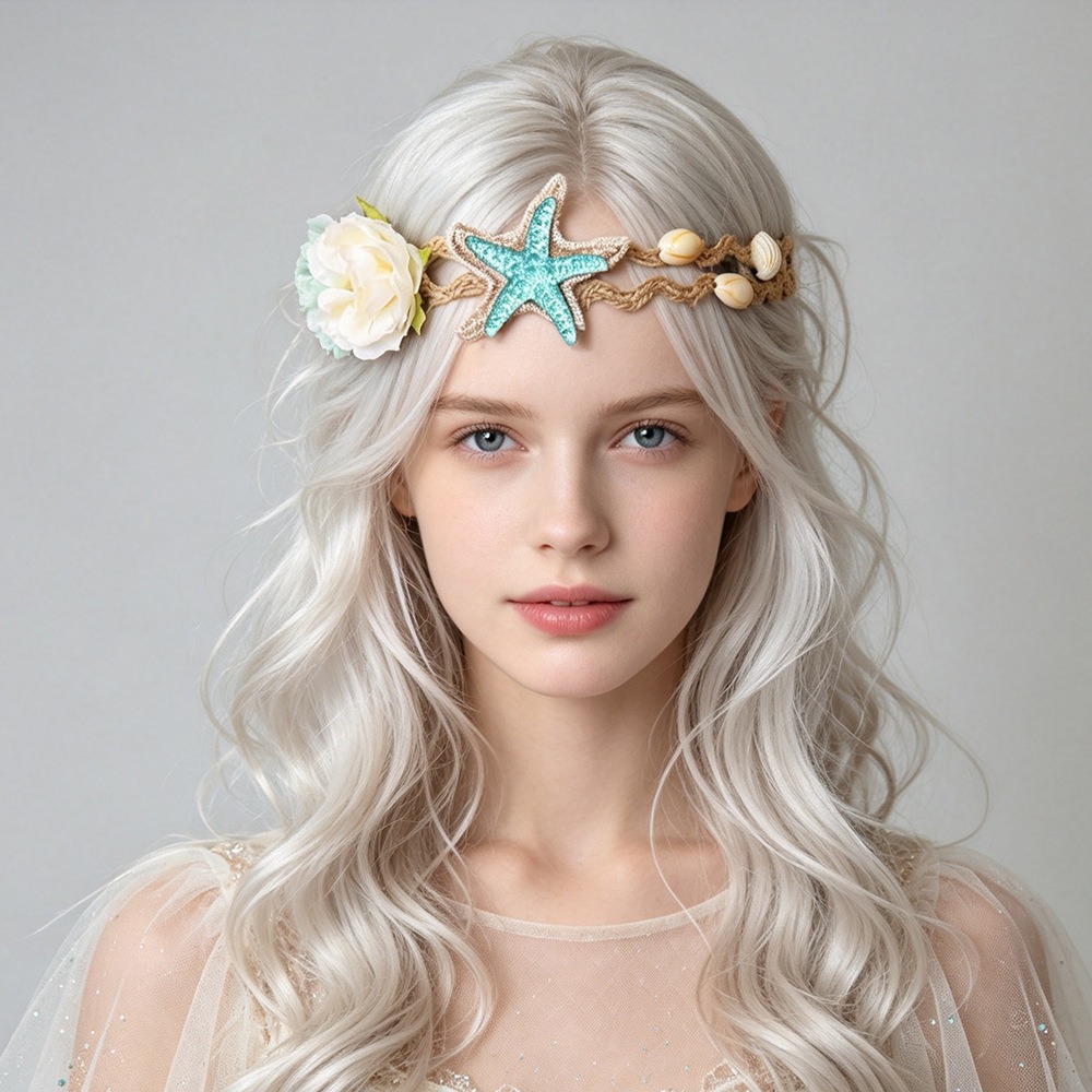 Travel Accessories With Kids - Meisjes Strandfoto Prinsessen Hoofdband ZeeSter Schelp
