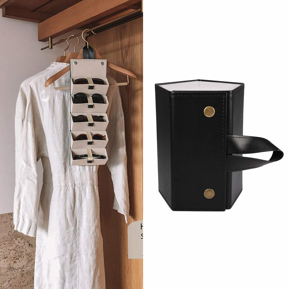 Travel Accessories Gift Ideas - Brilopslag Brillenhouder Reisetui PU-materiaal Zonnebrilorganizer voor