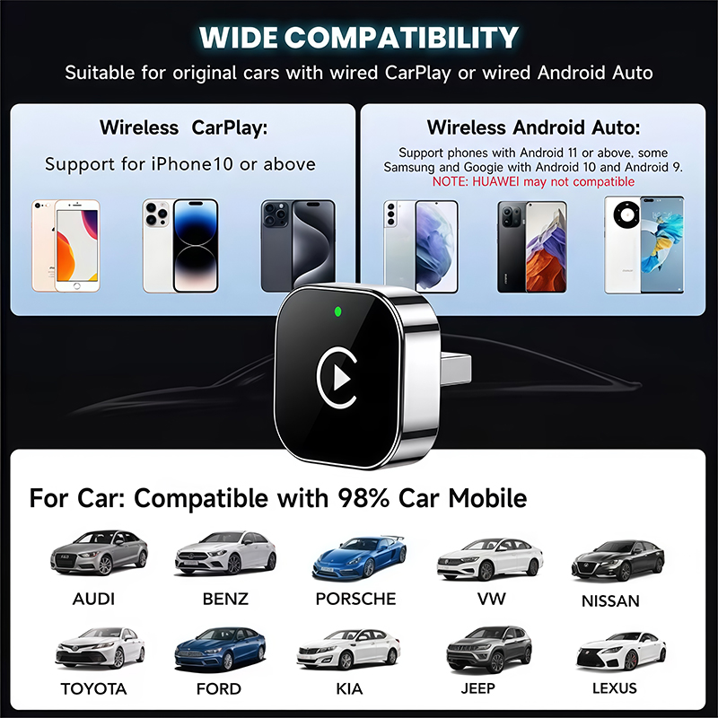 2-in-1 draadloze CarPlay-adapt - Travel Plug Type C recensie en prijs